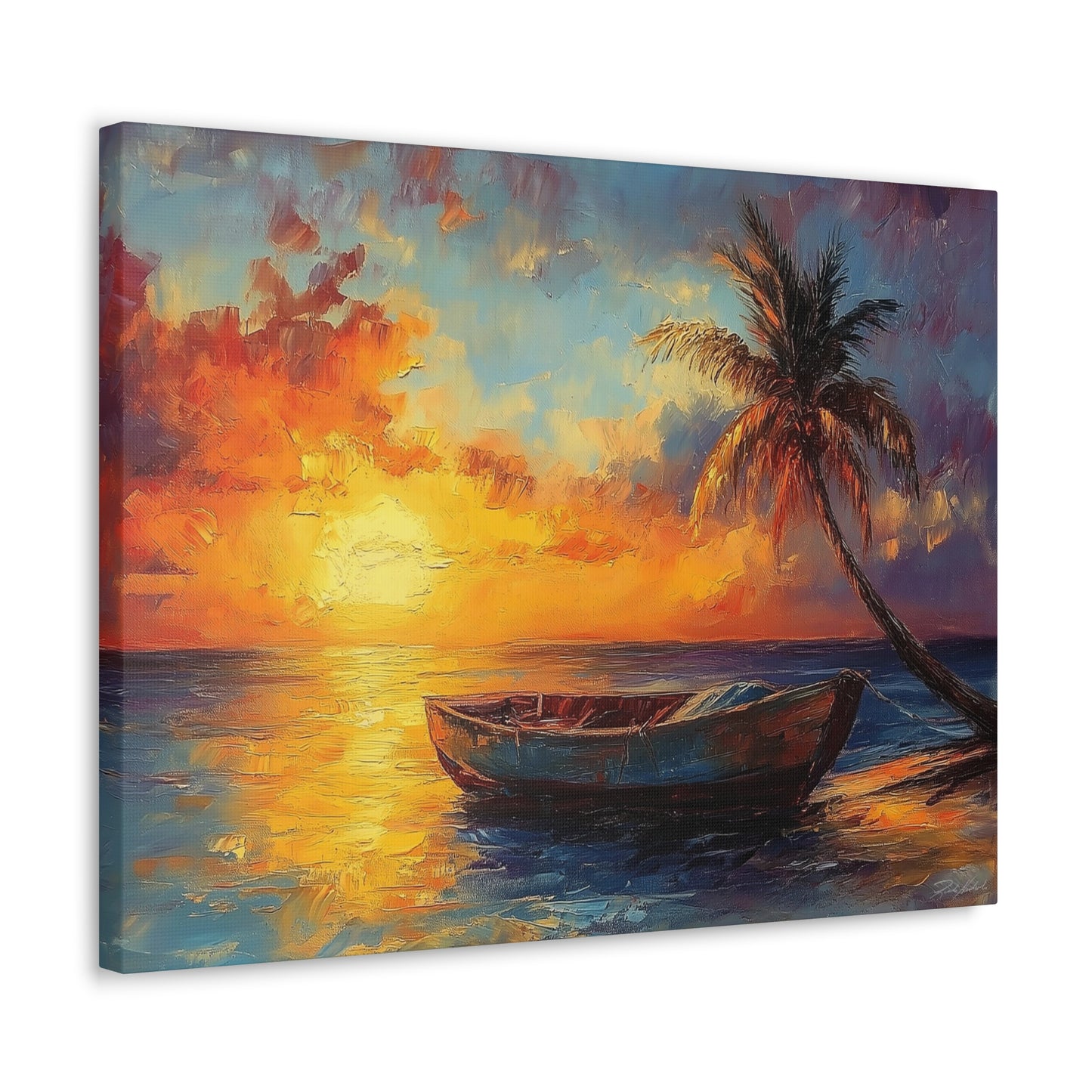 Une galerie de toile enveloppée - Coucher de soleil à One Palm Island