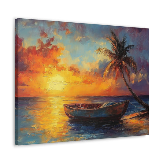 Une galerie de toile enveloppée - Coucher de soleil à One Palm Island