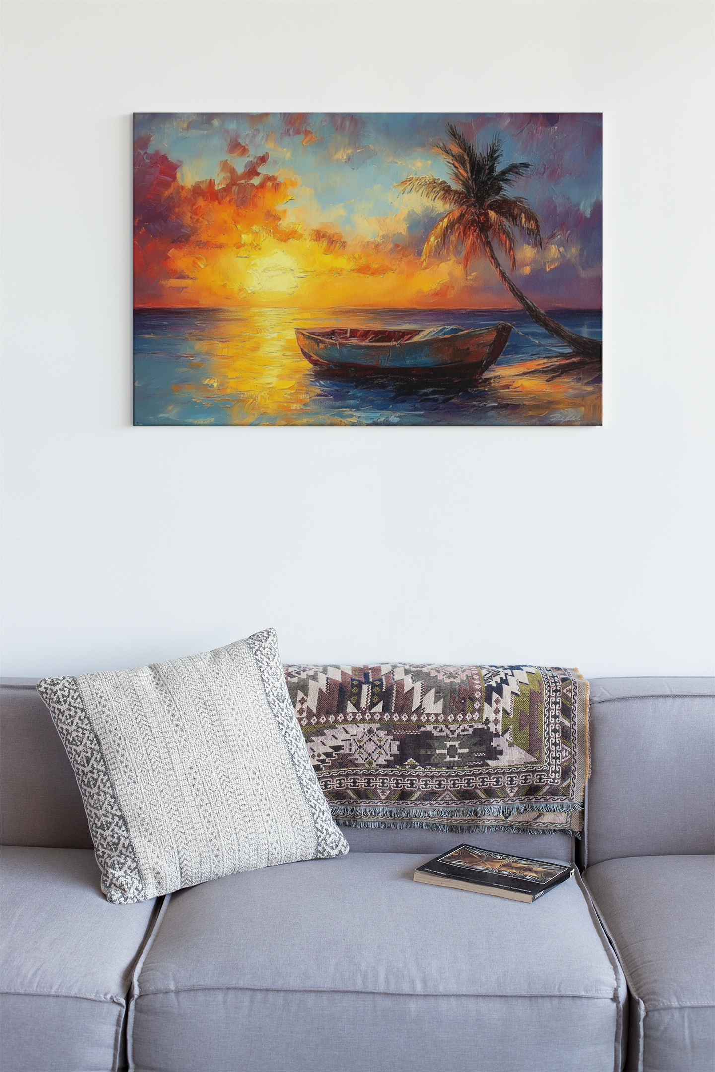 Une galerie de toile enveloppée - Coucher de soleil à One Palm Island