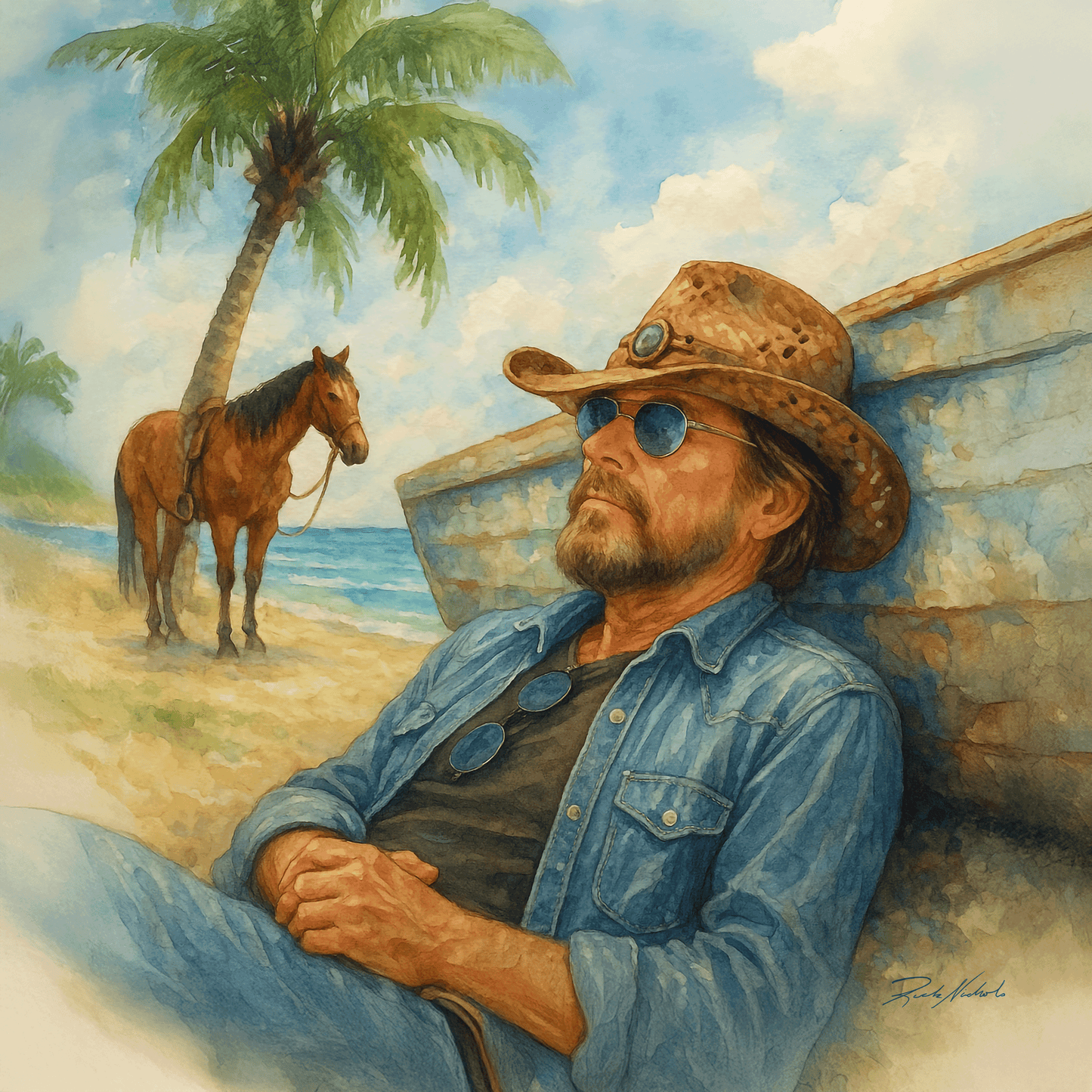 Keys Kowboy – 18 x 18 Thin Canvas Print