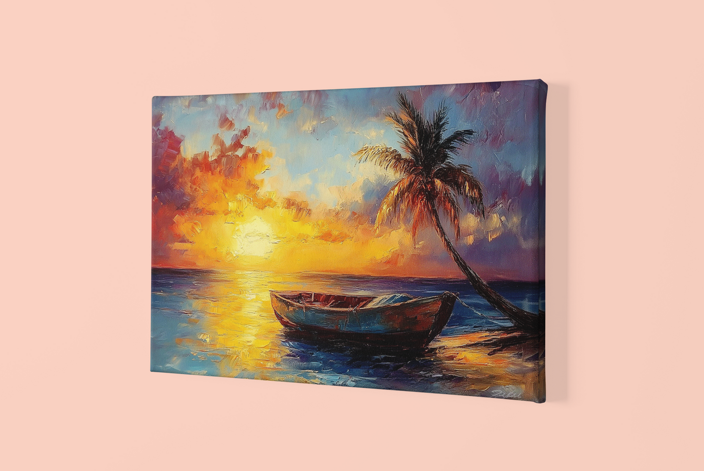Une galerie de toile enveloppée - Coucher de soleil à One Palm Island