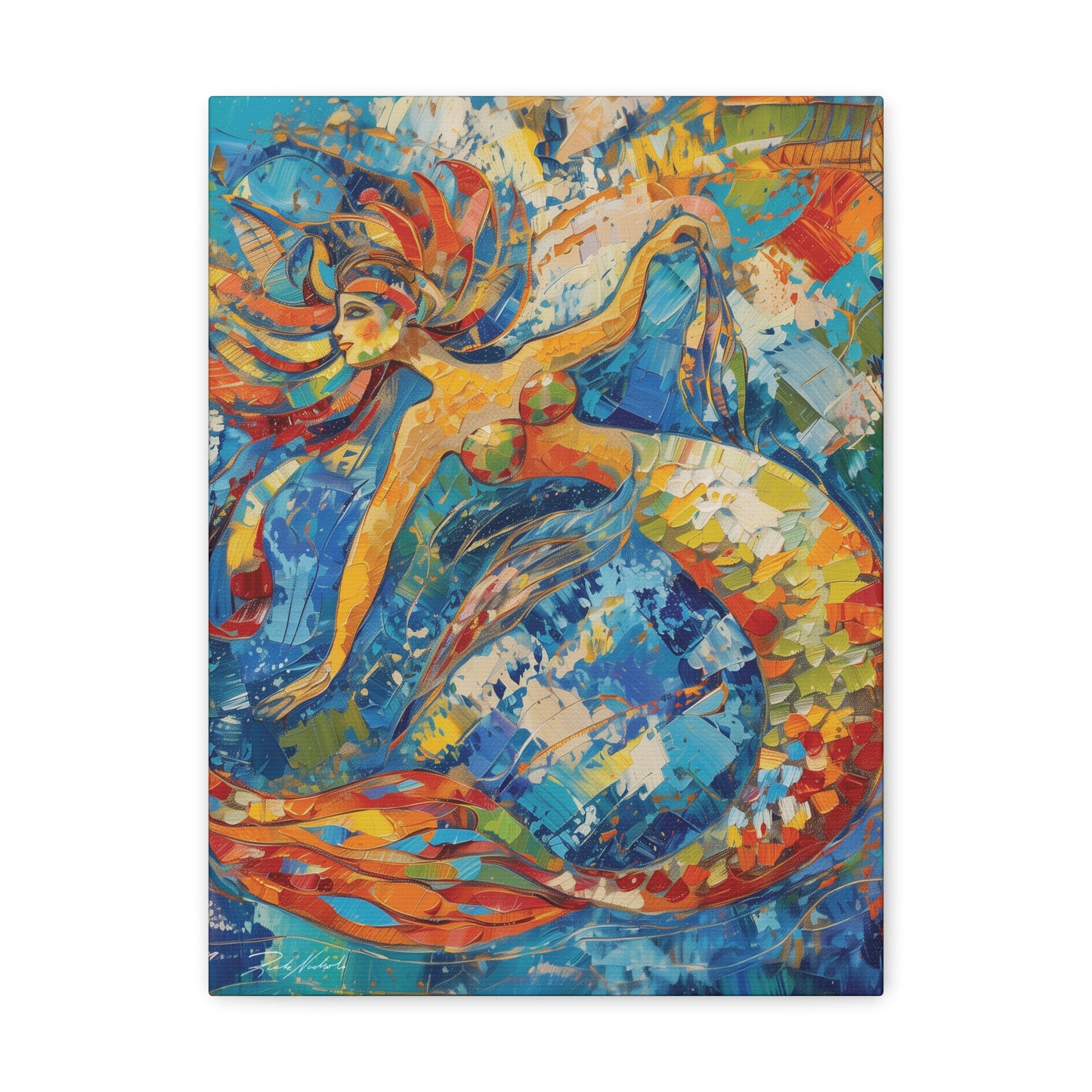 A Mermaid Takes A Bow - Canvas Gallery Wraps