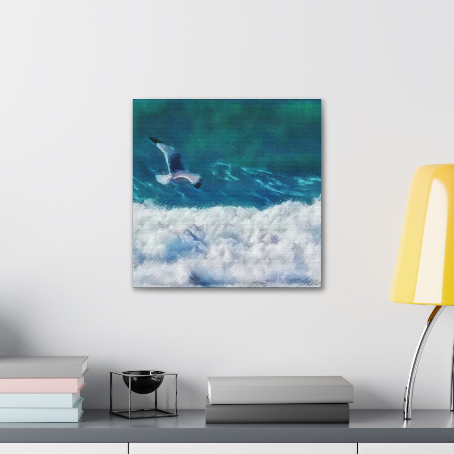 Seagull Sea Breeze Oil Style Painting - Canvas Gallery Wraps