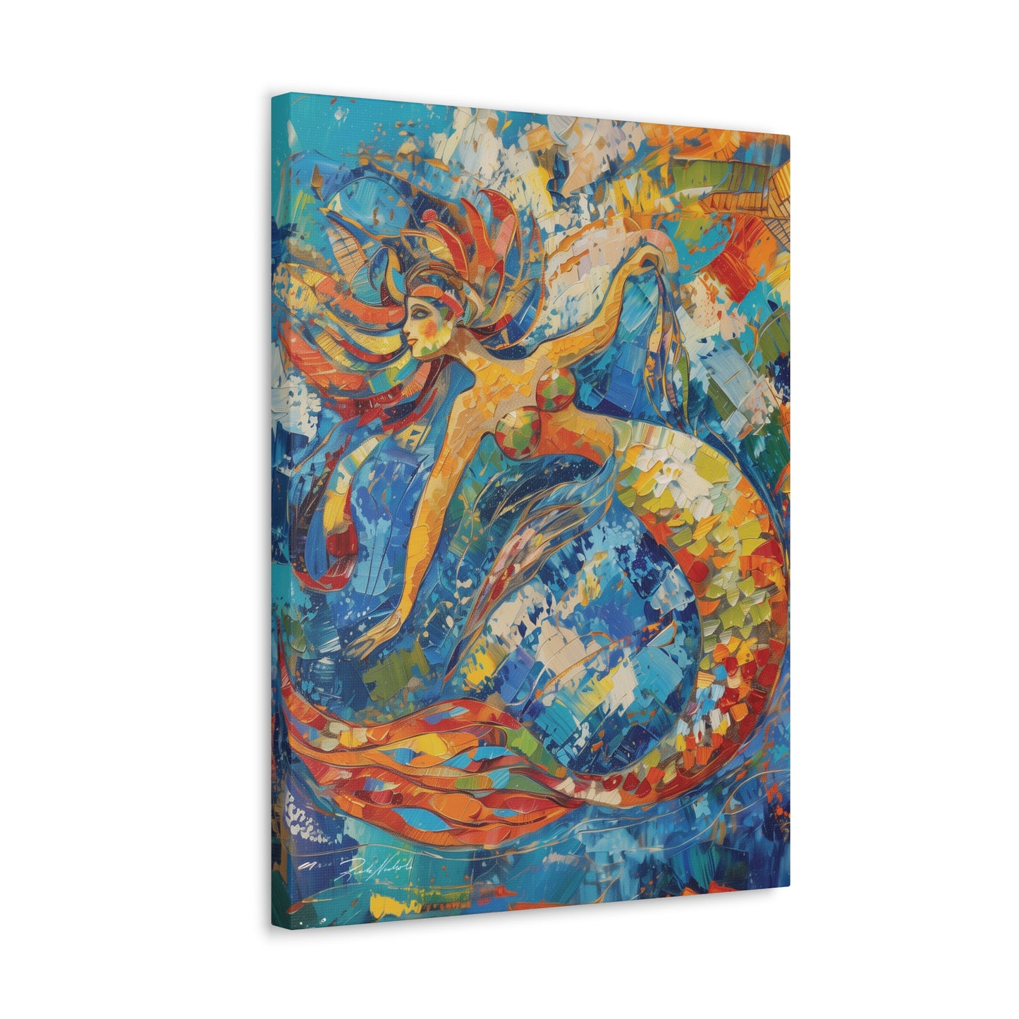 A Mermaid Takes A Bow - Canvas Gallery Wraps