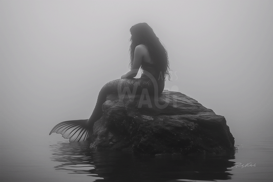 Póster fotográfico en papel Una sirena en una mañana brumosa