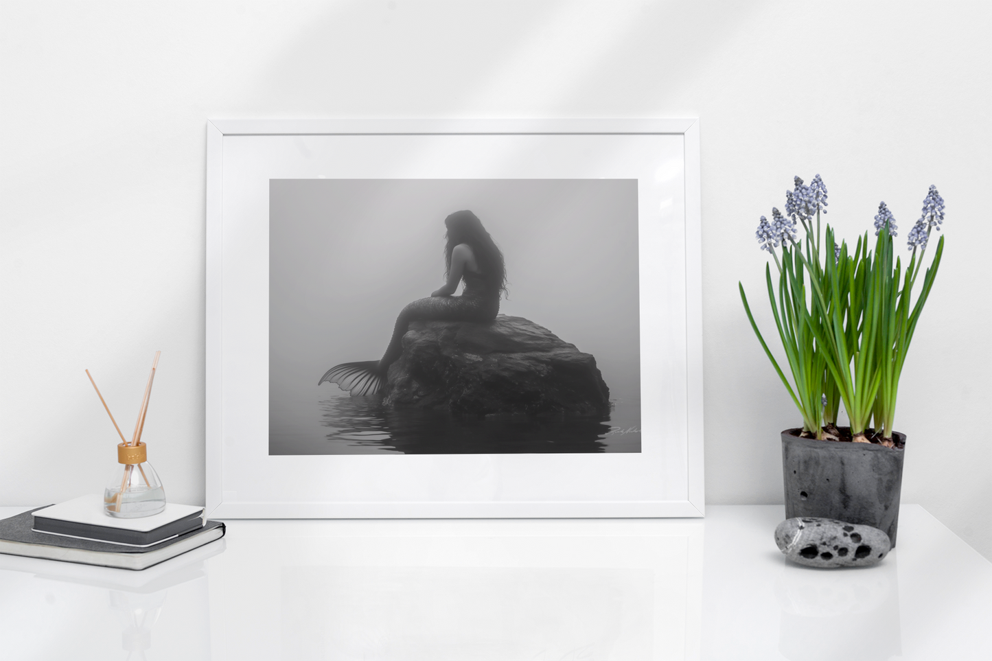 A Misty Morning Mermaid Photo paper poster