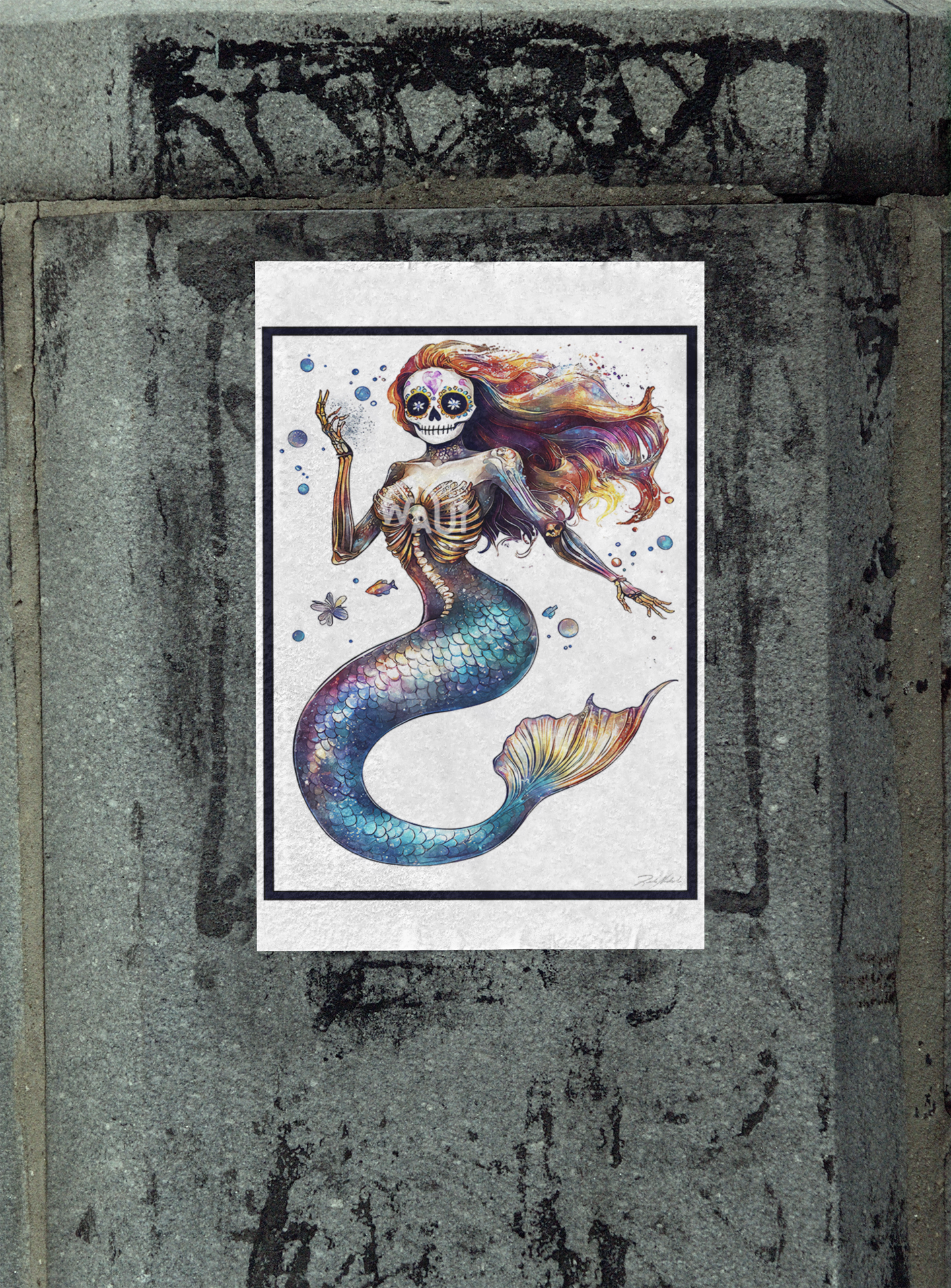 Sugar Skull Mermaid Poster